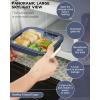5-Pack Borosilicate Glass Containers with Tempered Lids, 35.2oz/4.4 Cup Airtight Meal Prep Set, Microwave/Freezer Safe (Blue)(Tempered Lids Blue)