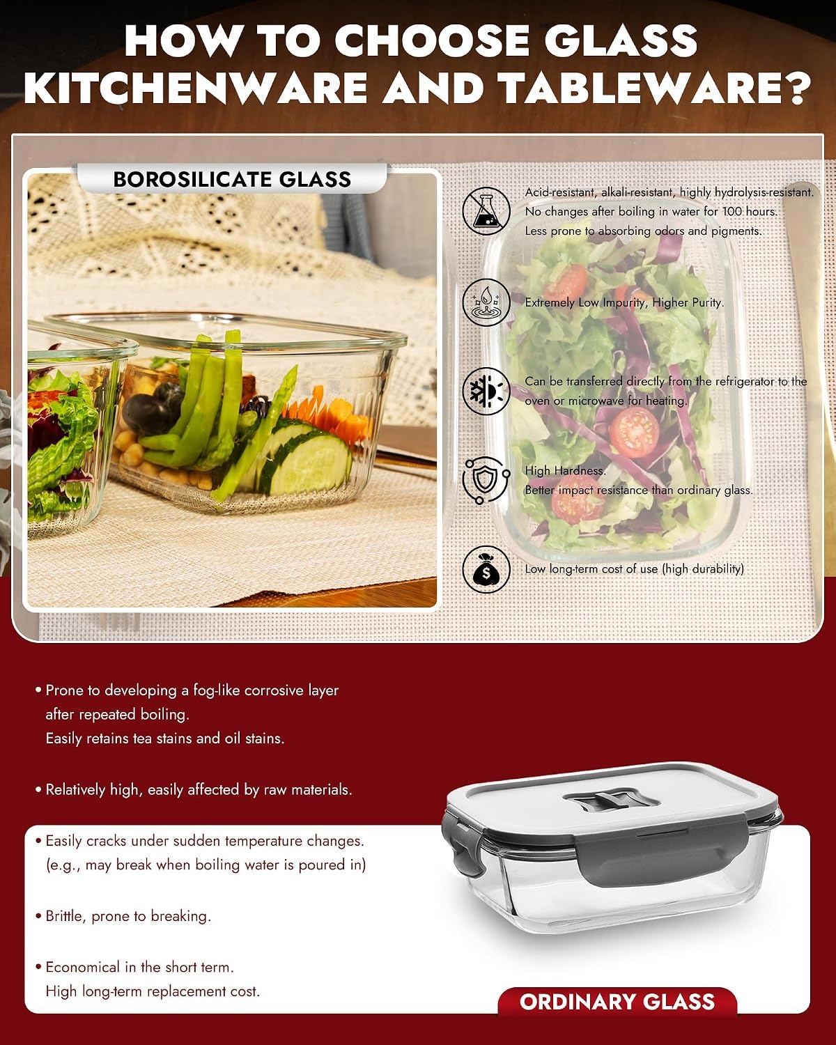 image:image4Pack Glass Food Storage Containers with Tempered Glass Lids 46 Cup 372oz Airtight Oven amp Microwave Safe 4F950F Leakproof Meal Prep amp Lunch ContainersPink