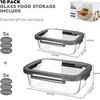 15-Pack Glass Food Storage Containers with Tempered Lids – Borosilicate, Airtight, Oven-Safe (-4°F~950°F), BPA-Free, 4.4 & 1.6 Cup, Leak-Proof, Dishwasher Safe （Pink&Gray）