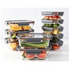 5-Pack Borosilicate Glass Food Storage Containers, Glass Lids，4.4cup(Gray)